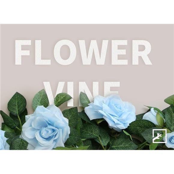 5Pcs 32.5FT Blue Rose Garland Fake Flower Vines Faux Artificial Floral Garland - Picture 4 of 7